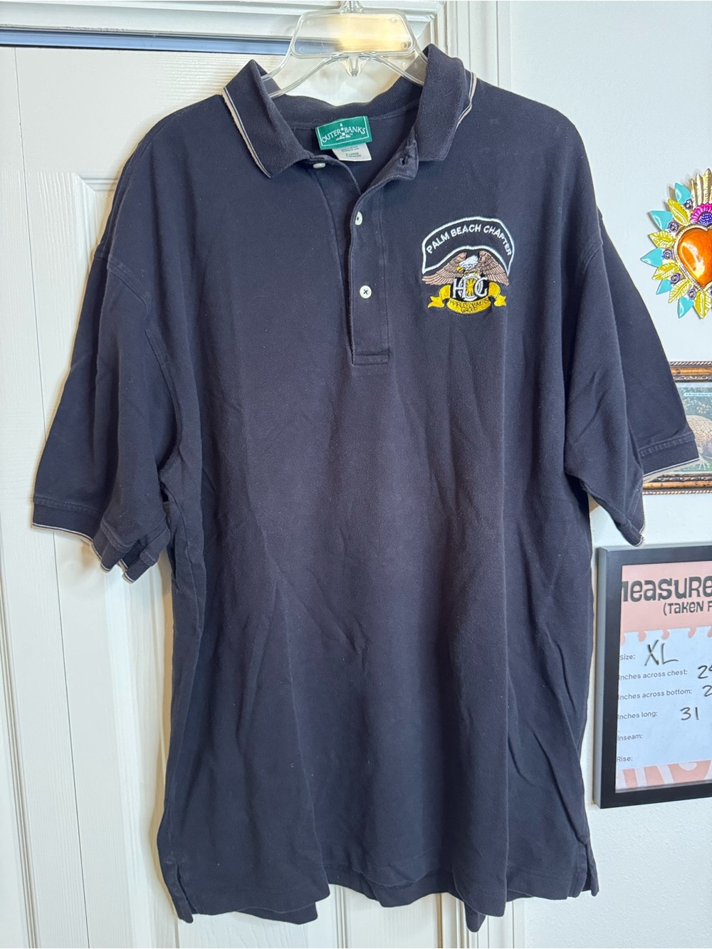 Harley Davidson Owners Group Polo Shirt Mens XL Black Palm Beach Chapter Florida